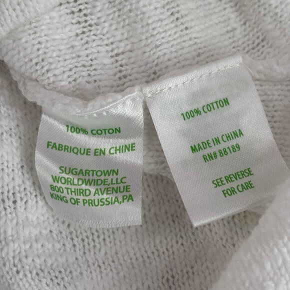 Lilly Pulitzer Jody Sweater Lightweight Textured Tassels White Large - Picture 7 of 11